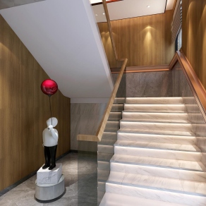 新中式楼梯间3D模型下载